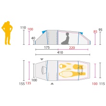 Jack Wolfskin Trekking Tent Lighthouse II RT - lightweight, tunnel tent, 2 entrances - for 2 persons